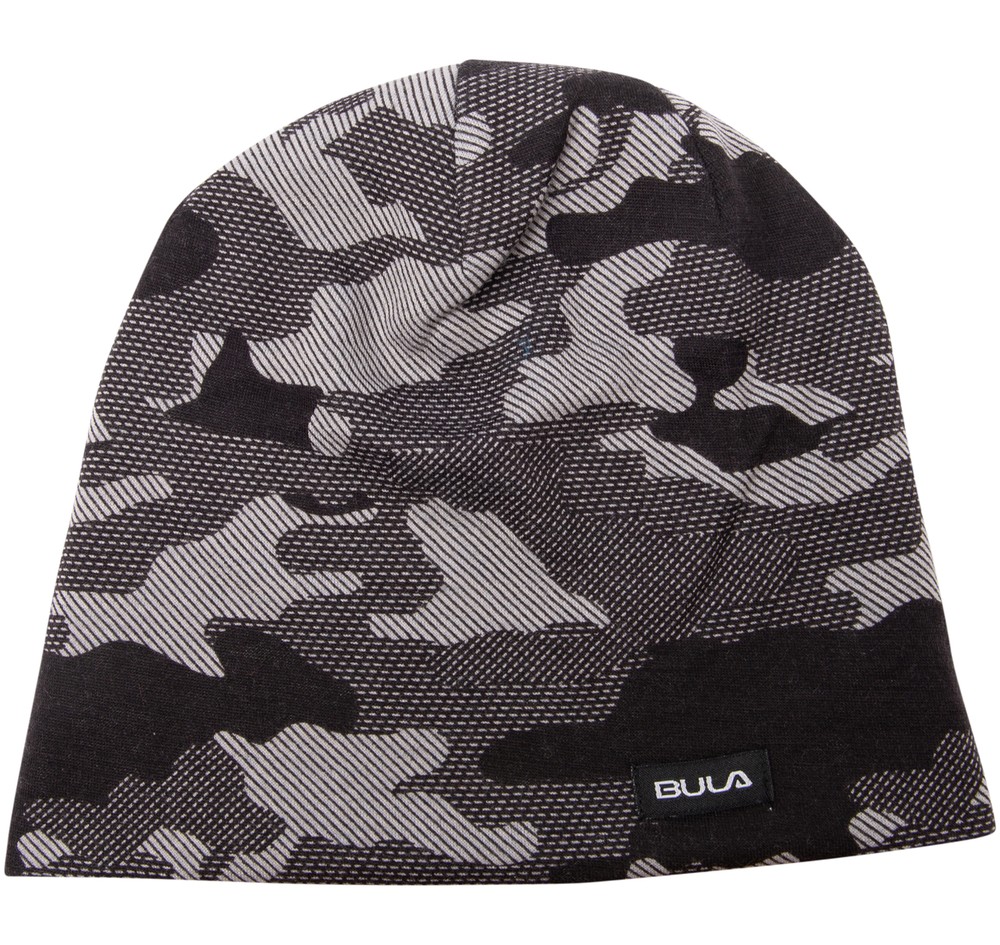 Camo Printed Wool Beanie, Dgrey, Onesize,  Pannband