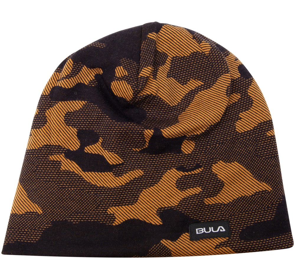 Camo Printed Wool Beanie, Okra, Onesize Childre,  Pannband