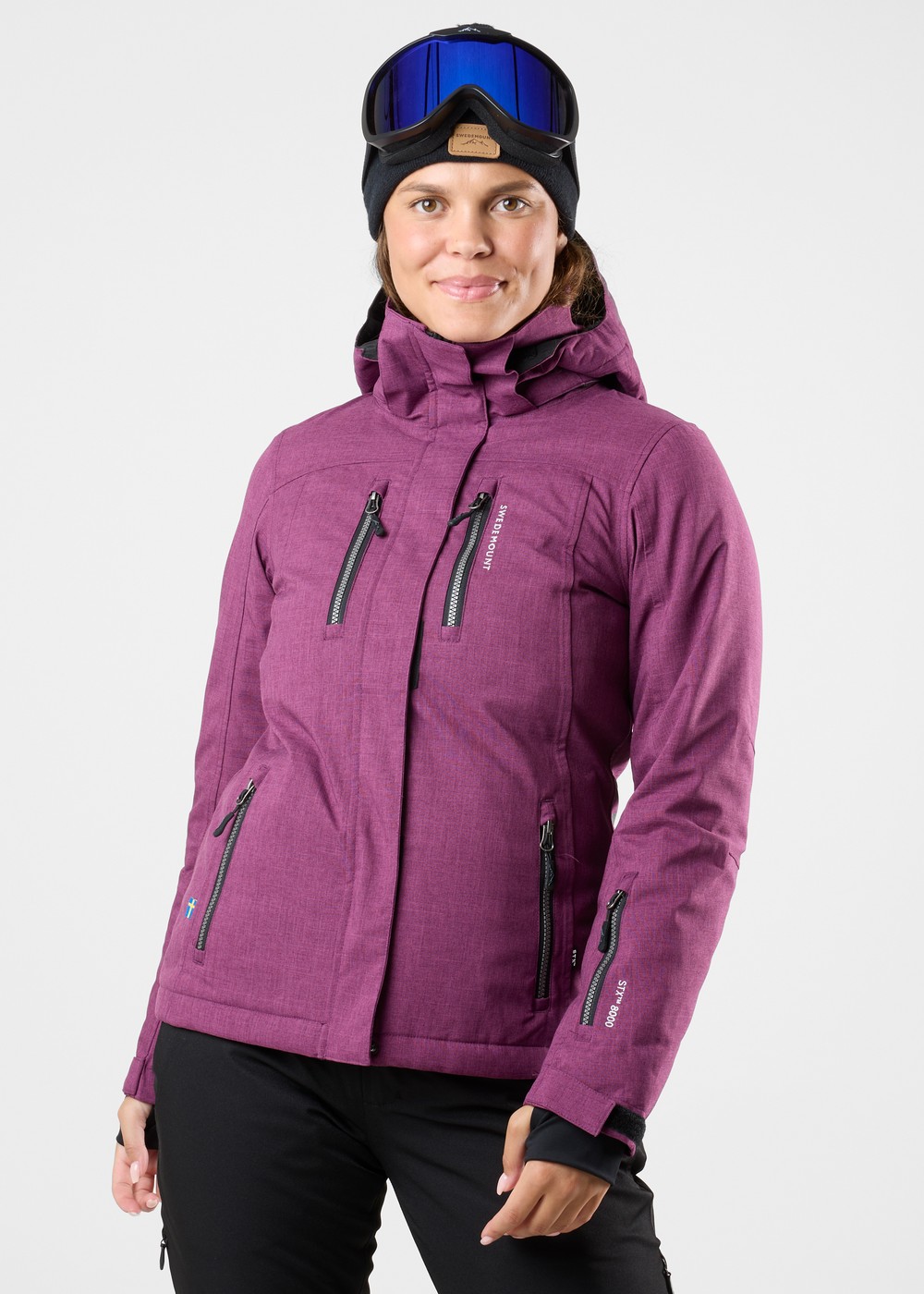 Cervinia Jacket W Plum Melange/Black 36  Vinterjackor