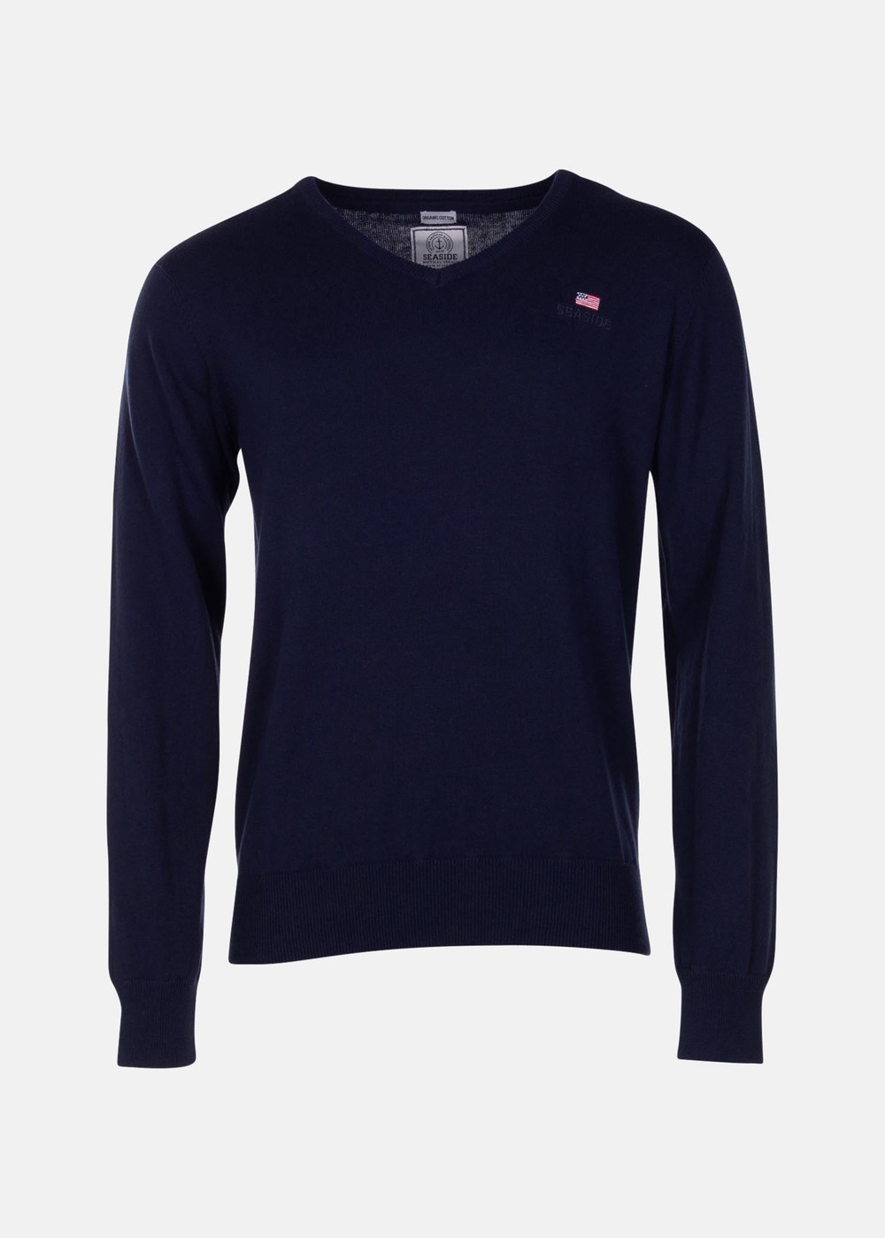 Basic V-Neck, Navy, S,  Stickat