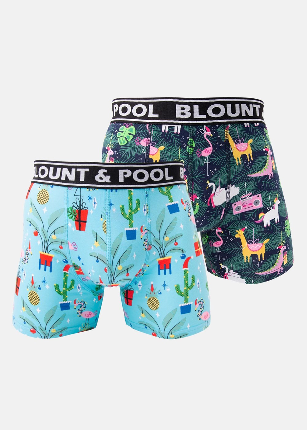 Boxer Shorts Santa Dino 2-Pack, Navy/Turquoise, Xs,  Underkläder