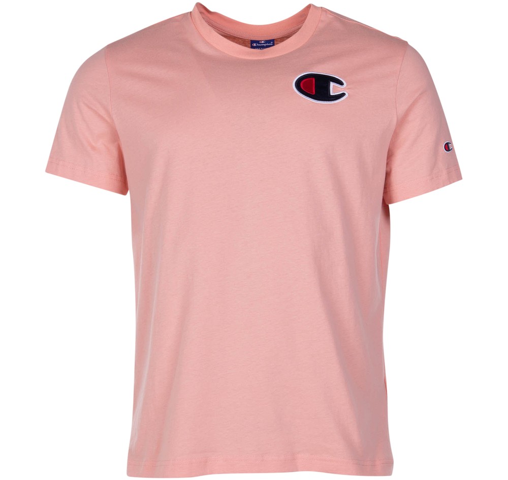 Crewneck T-Shirt, Coral Pink, S,  T-Shirts