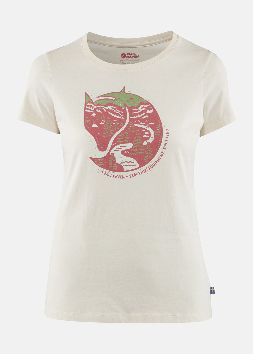 Arctic Fox Print T-Shirt W, Chalk White, M,  T-Shirts