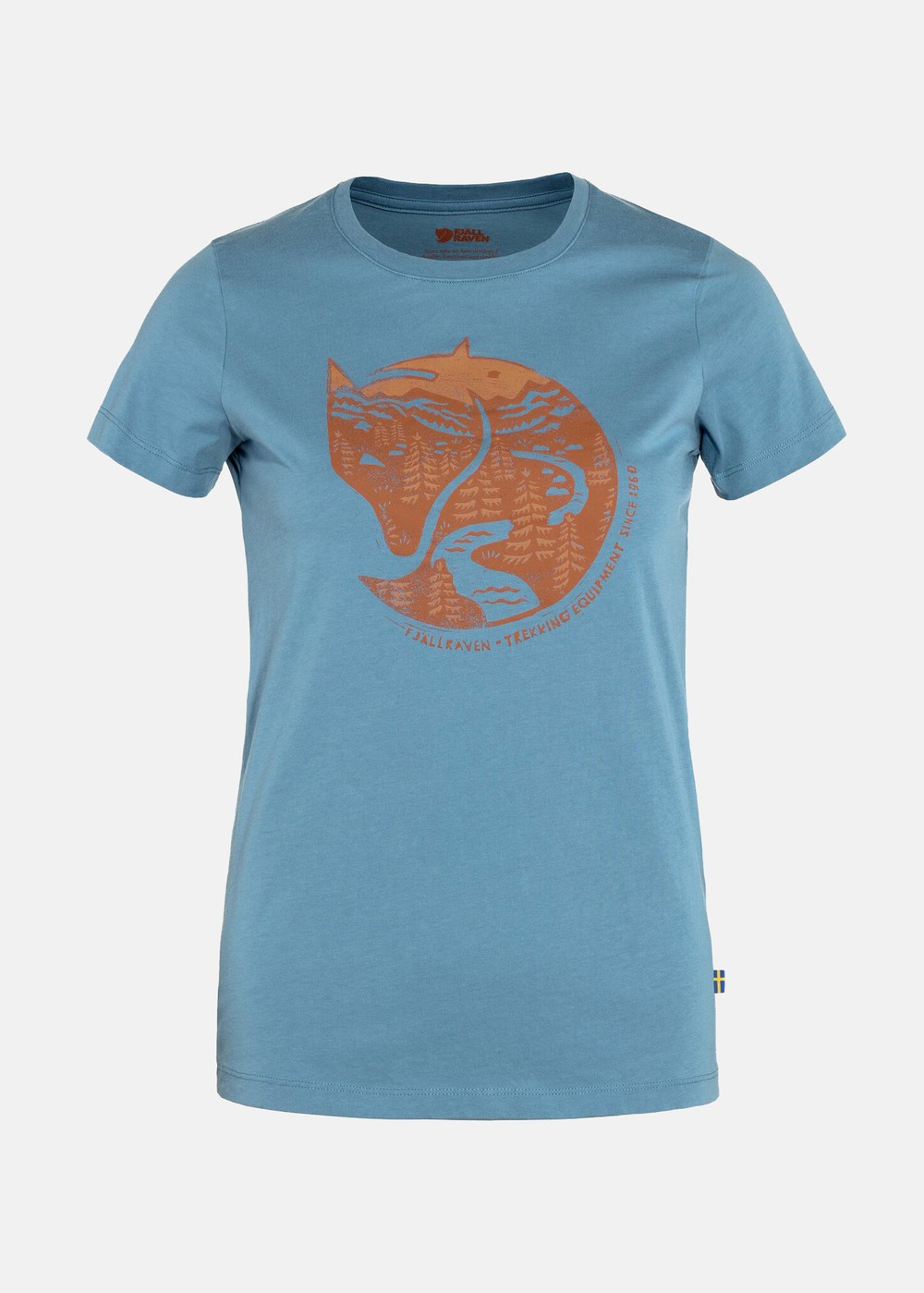 Arctic Fox Print T-Shirt W, Dawn Blue-Terracotta Brown, Xl,  T-Shirts