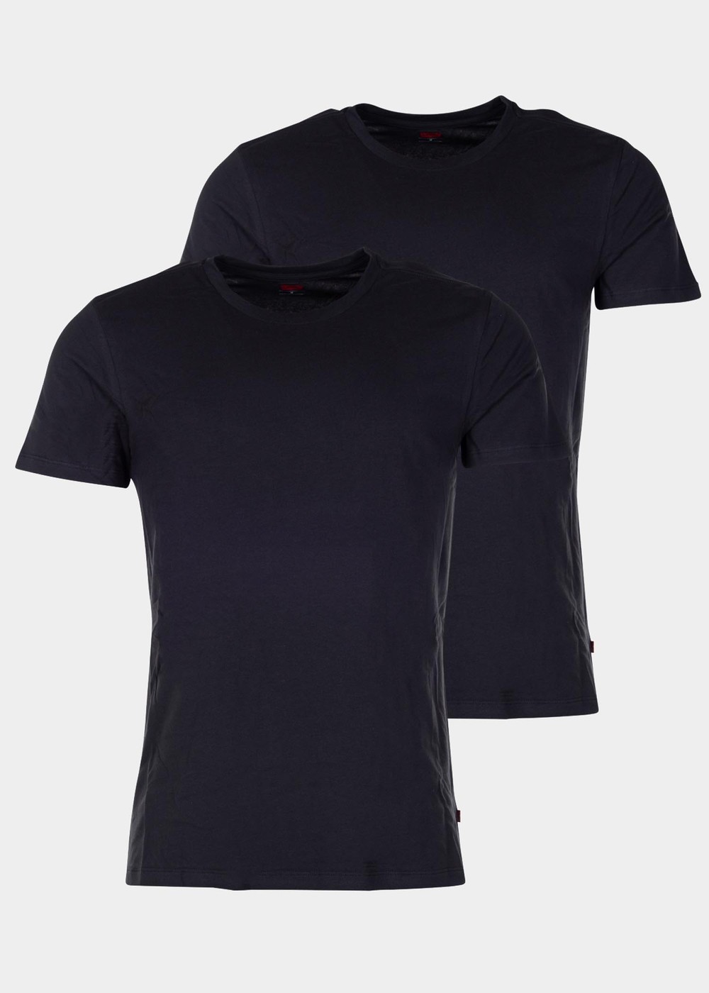 Levis Men Solid Crew 2p, Jet Black, S,  T-Shirts | Kläder//Jackor//Dam//Längdskidjackor | Padelspecialisterna