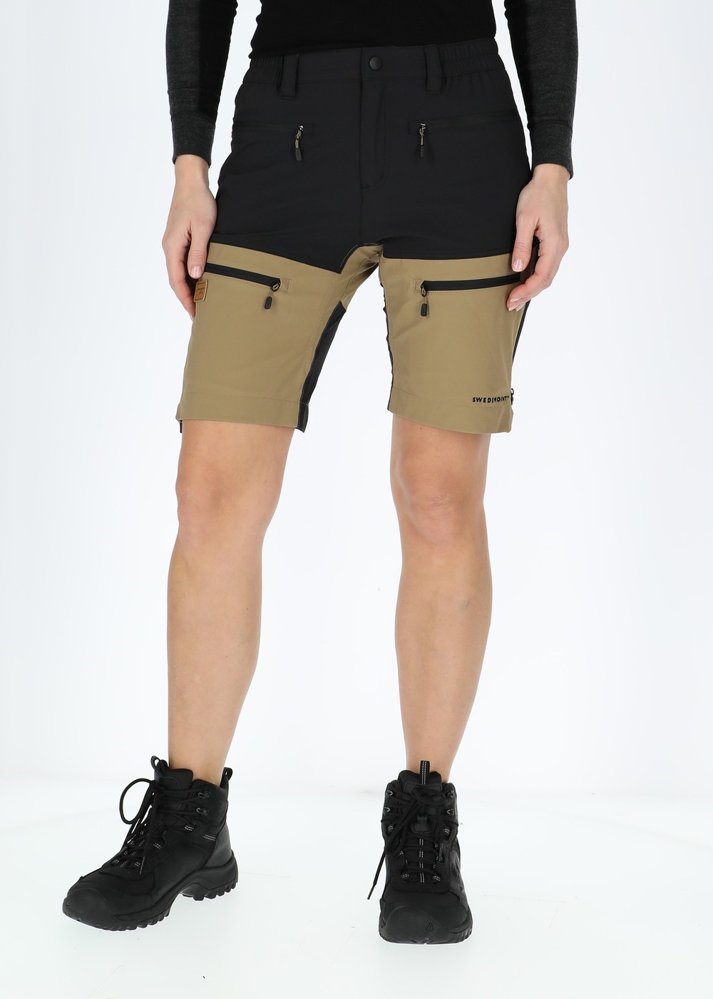 Lofoten Stretch Shorts W, Black/Khaki, 38,  Shorts