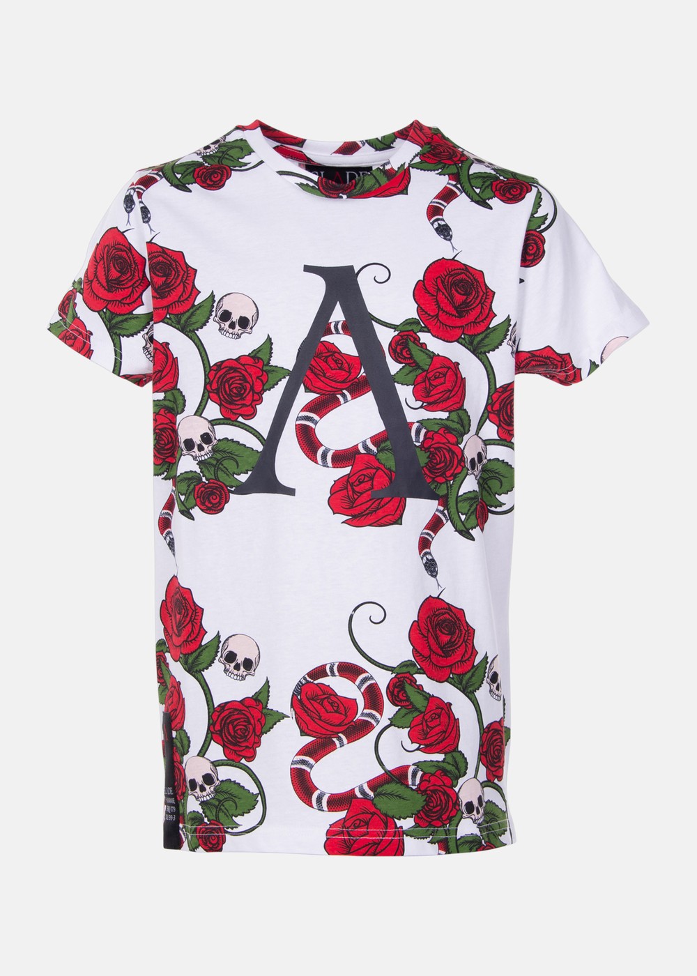 Rose Tee Jr, White Aop, 120,  T-Shirts