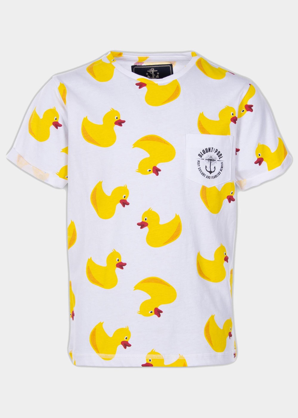 Tropical Pocket Tee Jr, White Yellow Duck, 140,  Strandkläder Tropical Pocket Tee Jr, White Yellow Duck, 140,  Strandkläder
