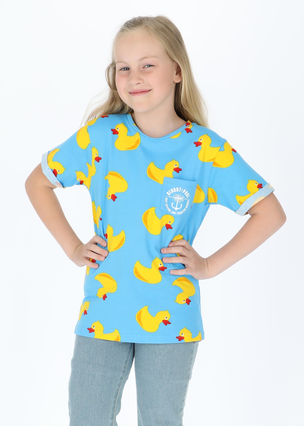 Tropical Pocket Tee Jr, Blue Yellow Duck, 120,  Strandkläder Tropical Pocket Tee Jr, Blue Yellow Duck, 120,  Strandkläder