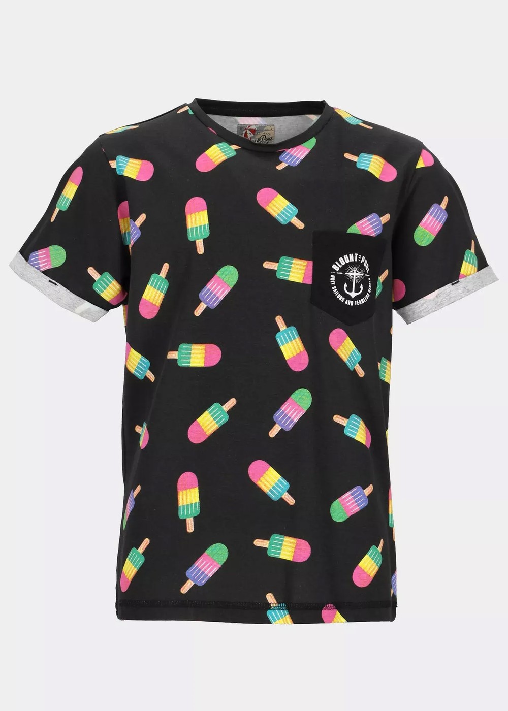 Tropical Pocket Tee Jr, Black Ice Cream, 160,  Strandkläder Tropical Pocket Tee Jr, Black Ice Cream, 160,  Strandkläder