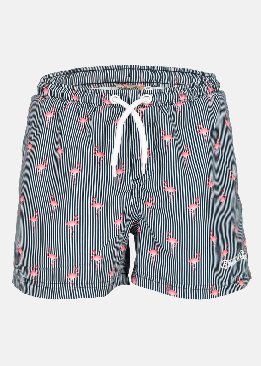 Beachshorts Jr, Navy Stripe Flamingo, 170,  Badbyxor Beachshorts Jr, Navy Stripe Flamingo, 170,  Badbyxor