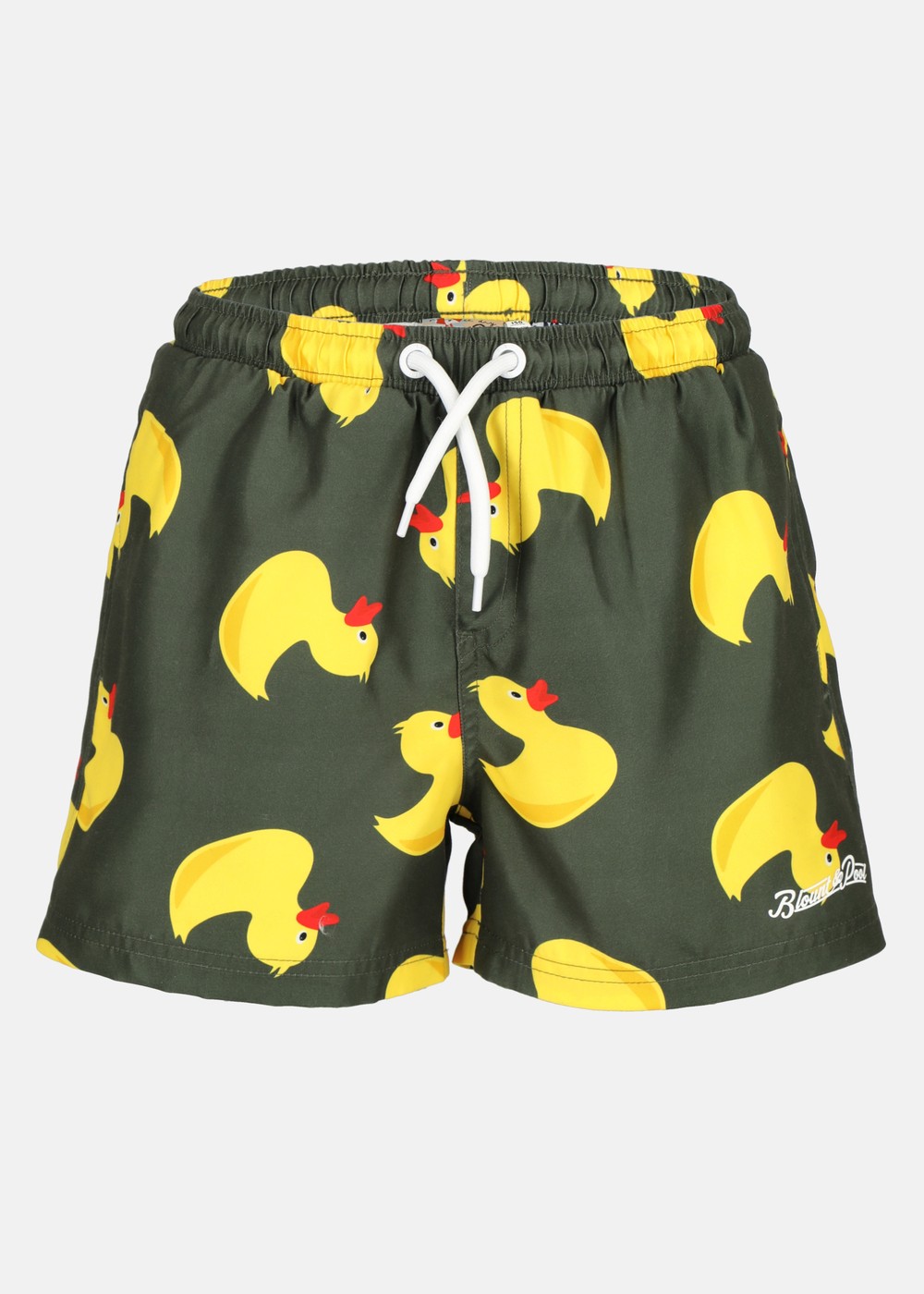 Beachshorts Jr, Olive Yellow Duck, 130,  Badbyxor Beachshorts Jr, Olive Yellow Duck, 130,  Badbyxor