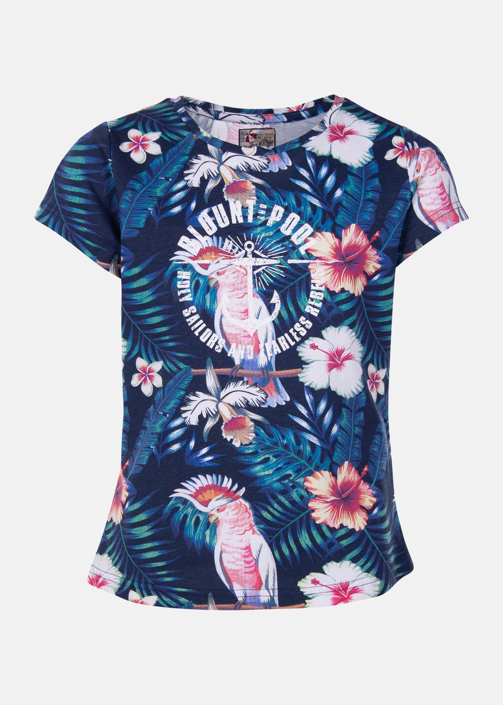 Hawaii Tee Jr, Navy Kakadua Flower, 110,  Strandkläder