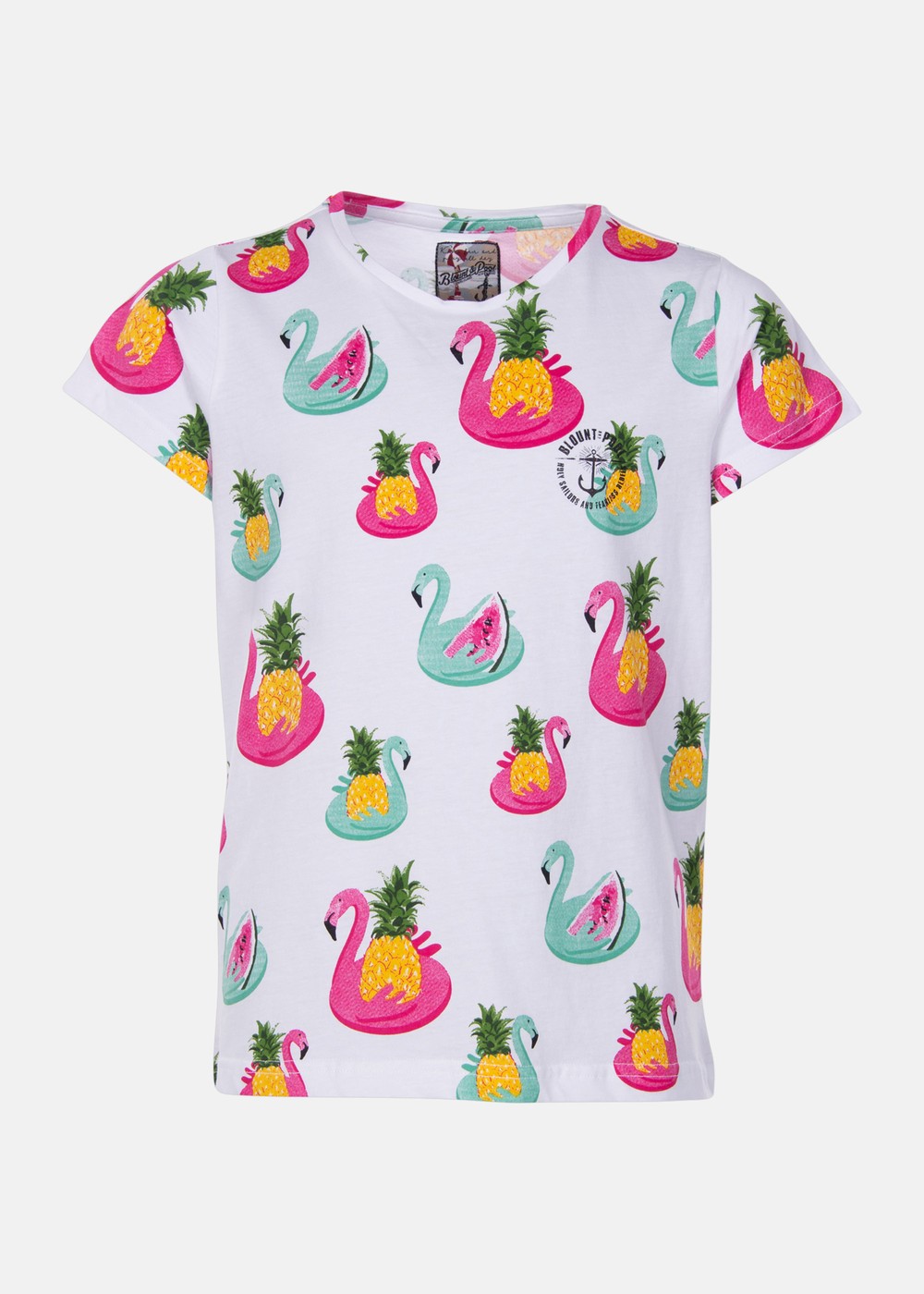 Jungle Tee Jr, White Flamingo Pineapple, 150,  Strandkläder