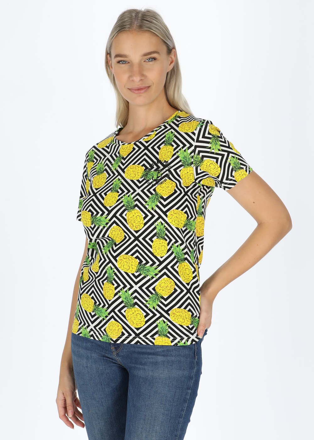 Jungle Tee W, Yellow Graphic Pineapple, 40,  Strandkläder Jungle Tee W, Yellow Graphic Pineapple, 40,  Strandkläder
