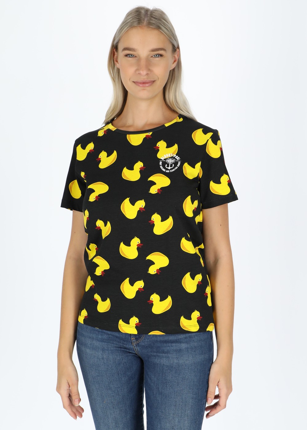 Jungle Tee W, Black Yellow Duck, 42,  Strandkläder
