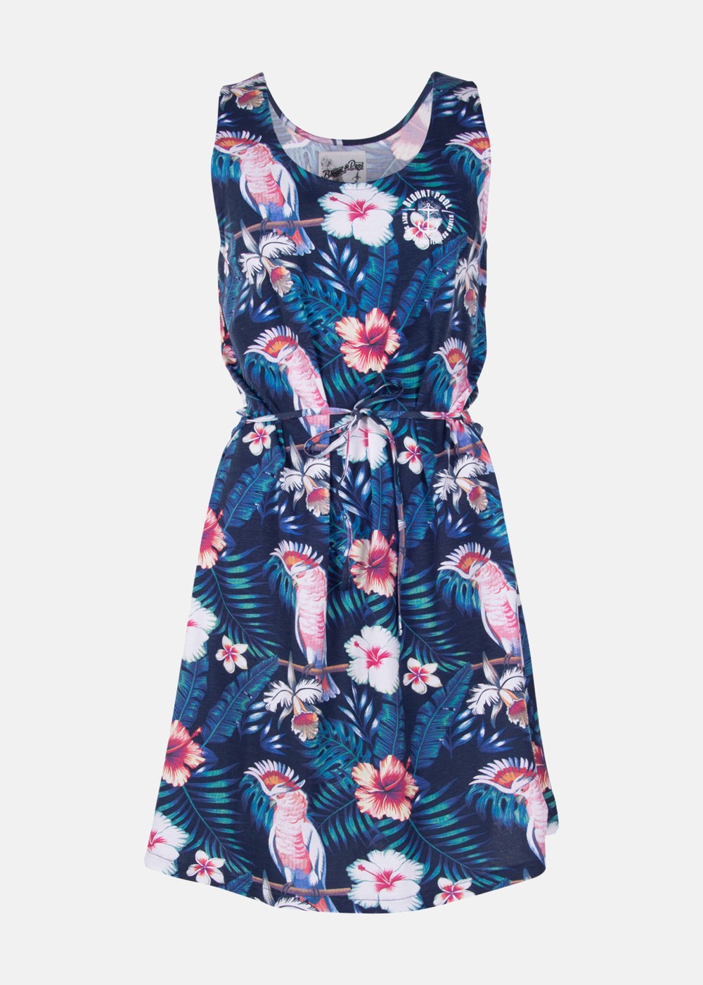 Jungle Dress W, Navy Kakadua Flower, 36,  Strandkläder