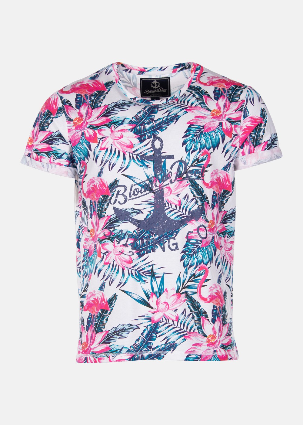 Tropical Tee, White Pink & Blue Flamingo, Xs,  Strandkläder Tropical Tee, White Pink & Blue Flamingo, Xs,  Strandkläder