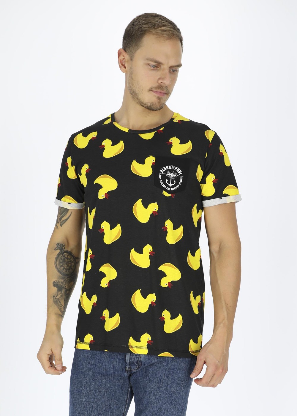 Tropical Pocket Tee, Black Yellow Duck, 3xl,  Strandkläder