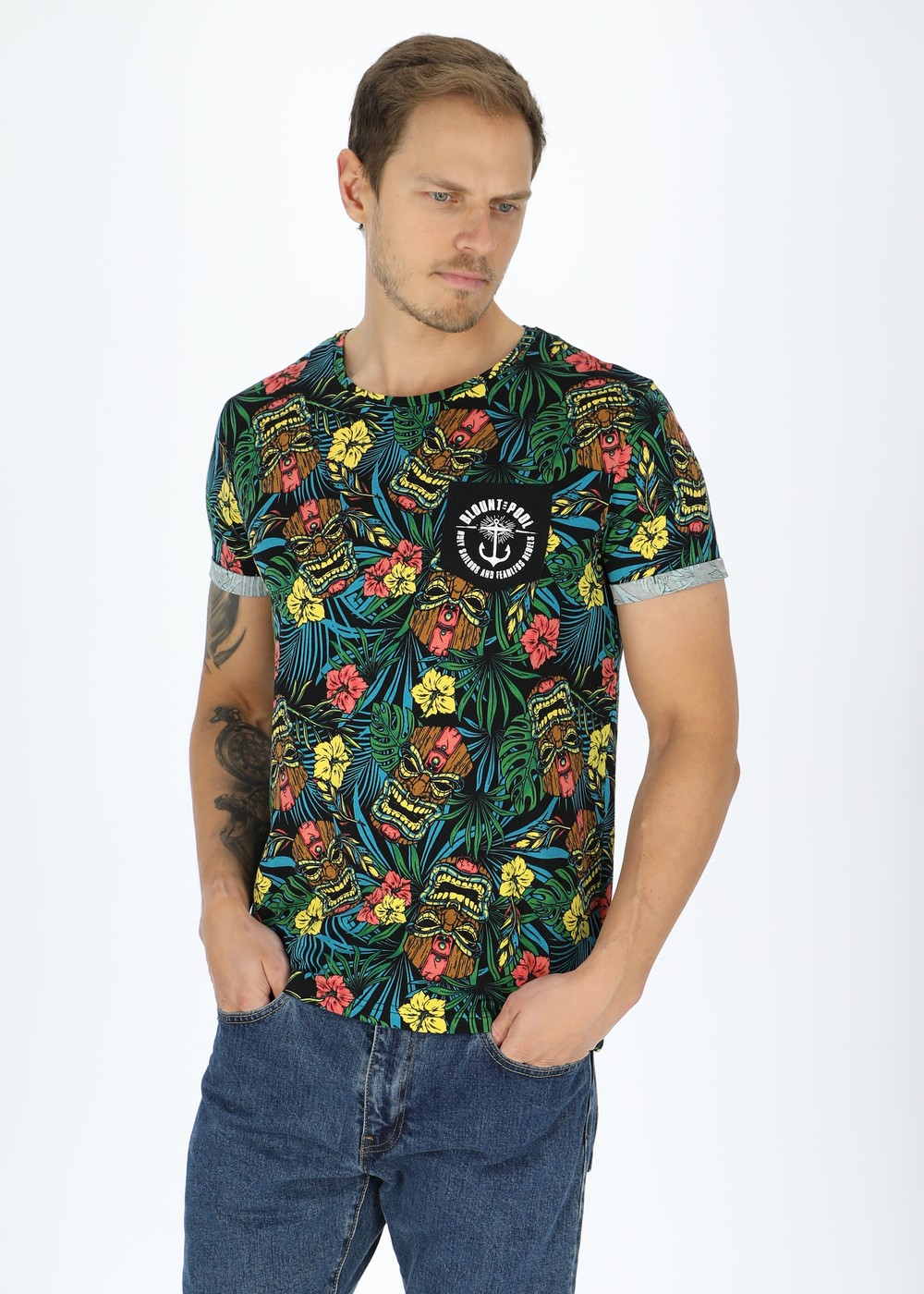 Tropical Pocket Tee, Toteme Palm Black, S,  Strandkläder