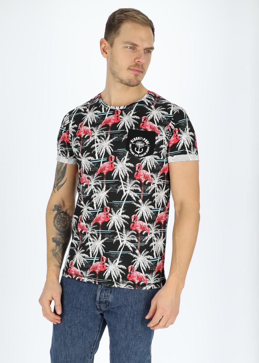 Tropical Pocket Tee, Sunset Flamingo, Xs,  Strandkläder | Fiske//Skeddrag//Sport & aktivitet//Fiskedrag | Padelspecialisterna