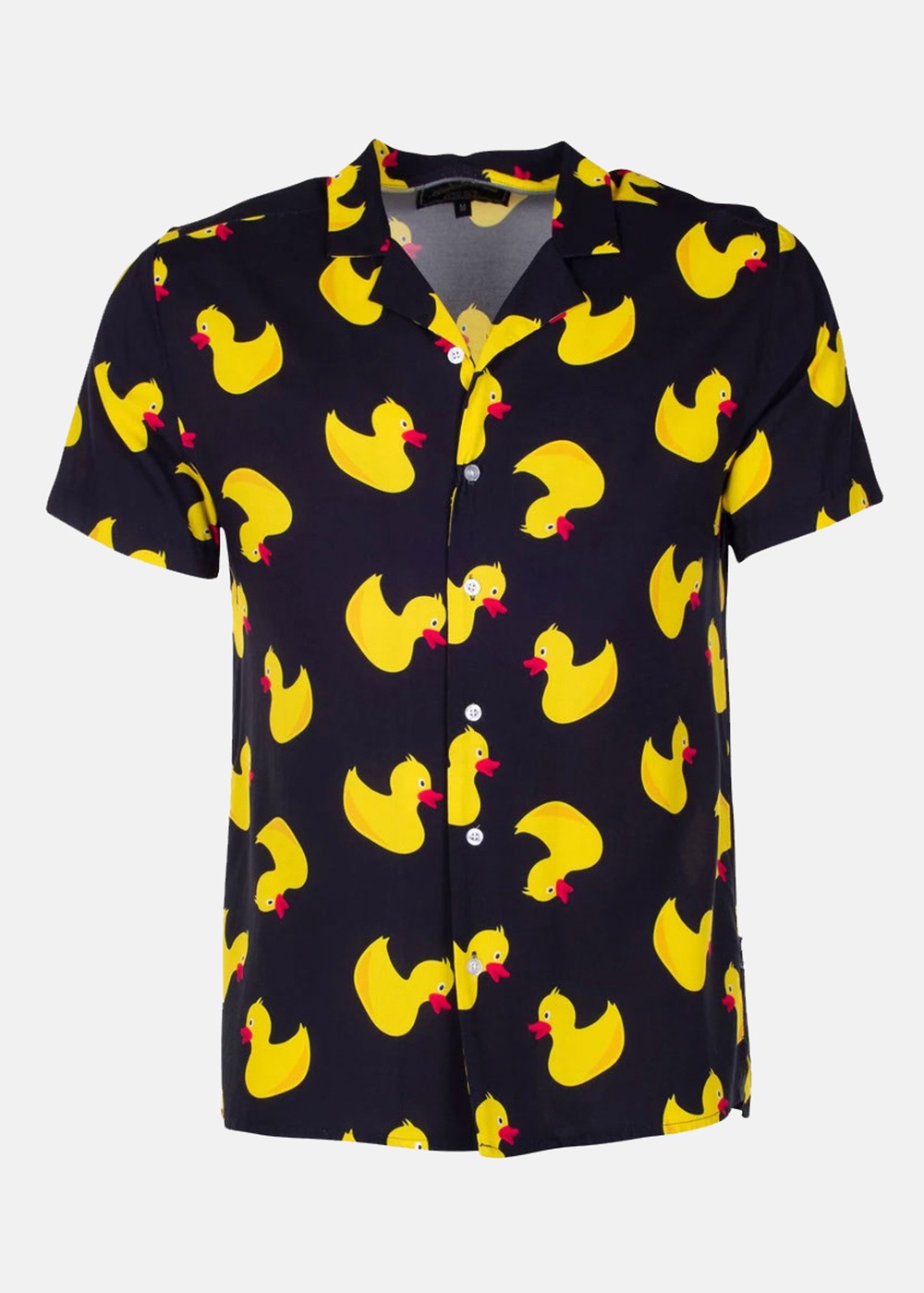 Honolulu Shirt, Black Yellow Duck, L,  Kortärmade Skjortor Honolulu Shirt, Black Yellow Duck, L,  Kortärmade Skjortor