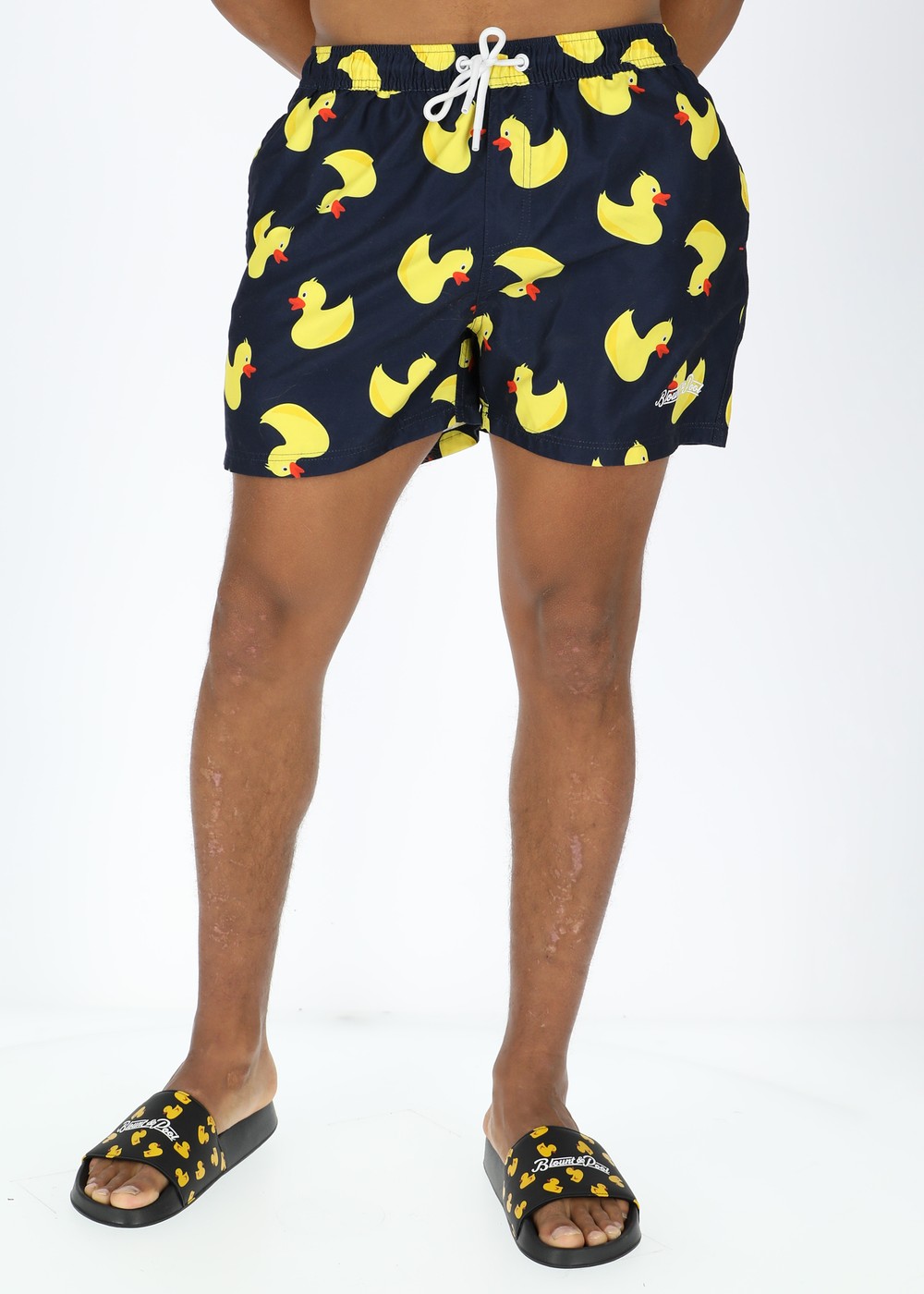 Beachshorts, Navy Yellow Duck, M,  Badbyxor