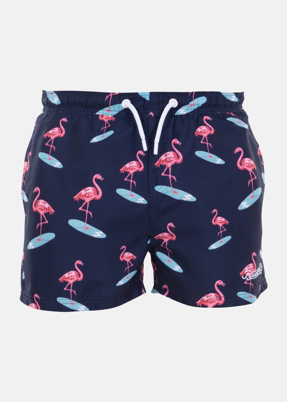 Beachshorts, Navy Surfing Flamingo, 3xl,  Badbyxor Beachshorts, Navy Surfing Flamingo, 3xl,  Badbyxor