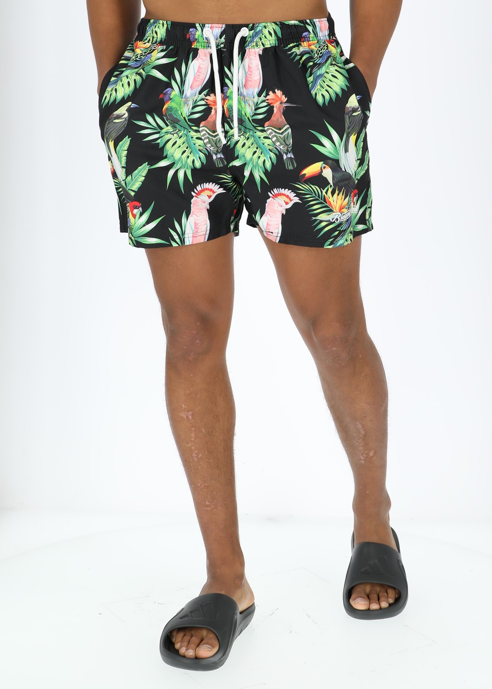 Beachshorts, Black Kakadua, M,  Badbyxor