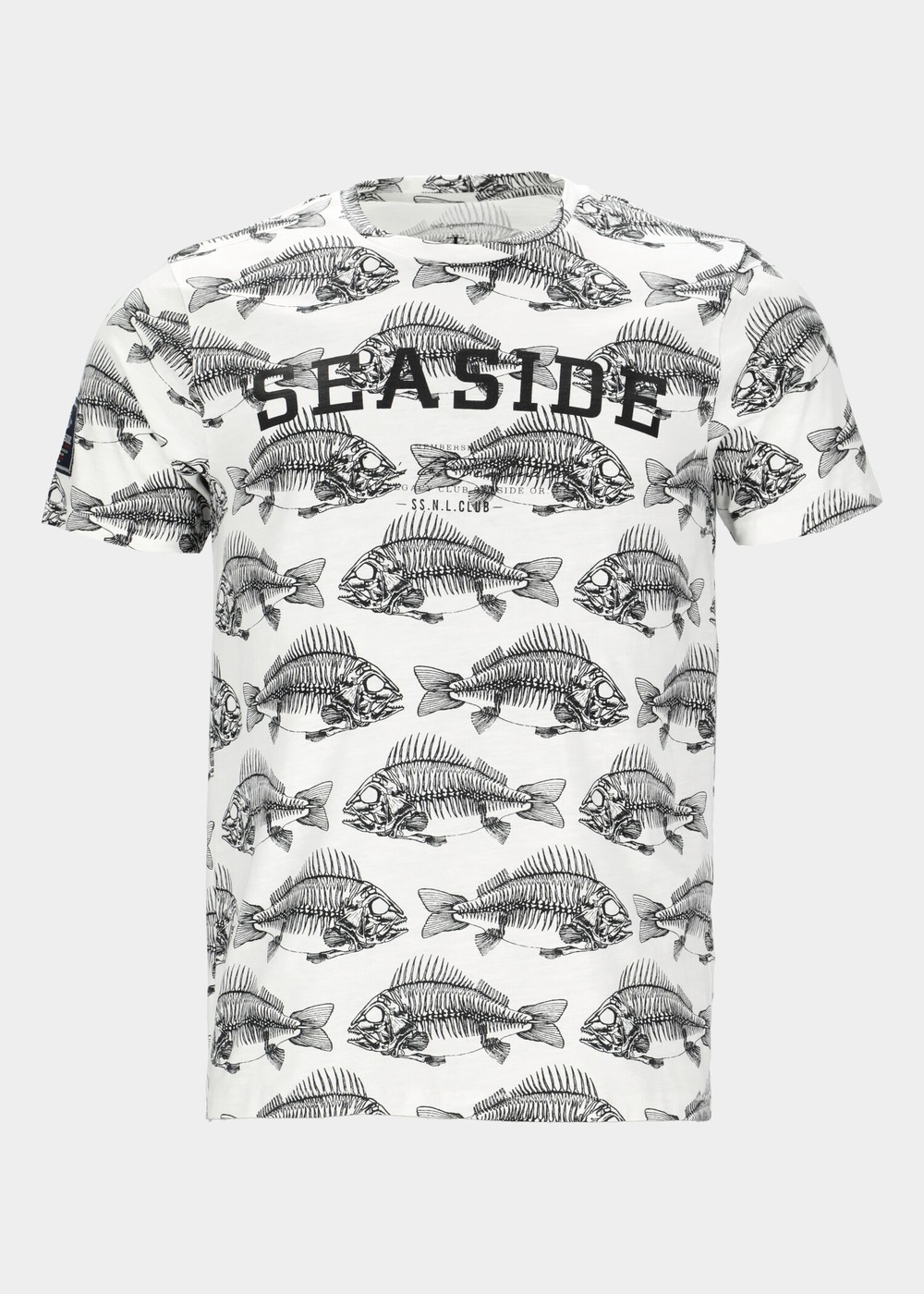 Ocean Tee, White Fish Skeleton, Xl,  Strandkläder