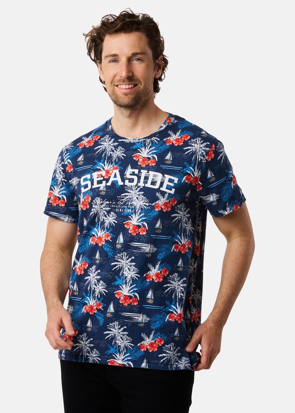 Ocean Tee, Navy Palm Boat, S,  Strandkläder Ocean Tee, Navy Palm Boat, S,  Strandkläder