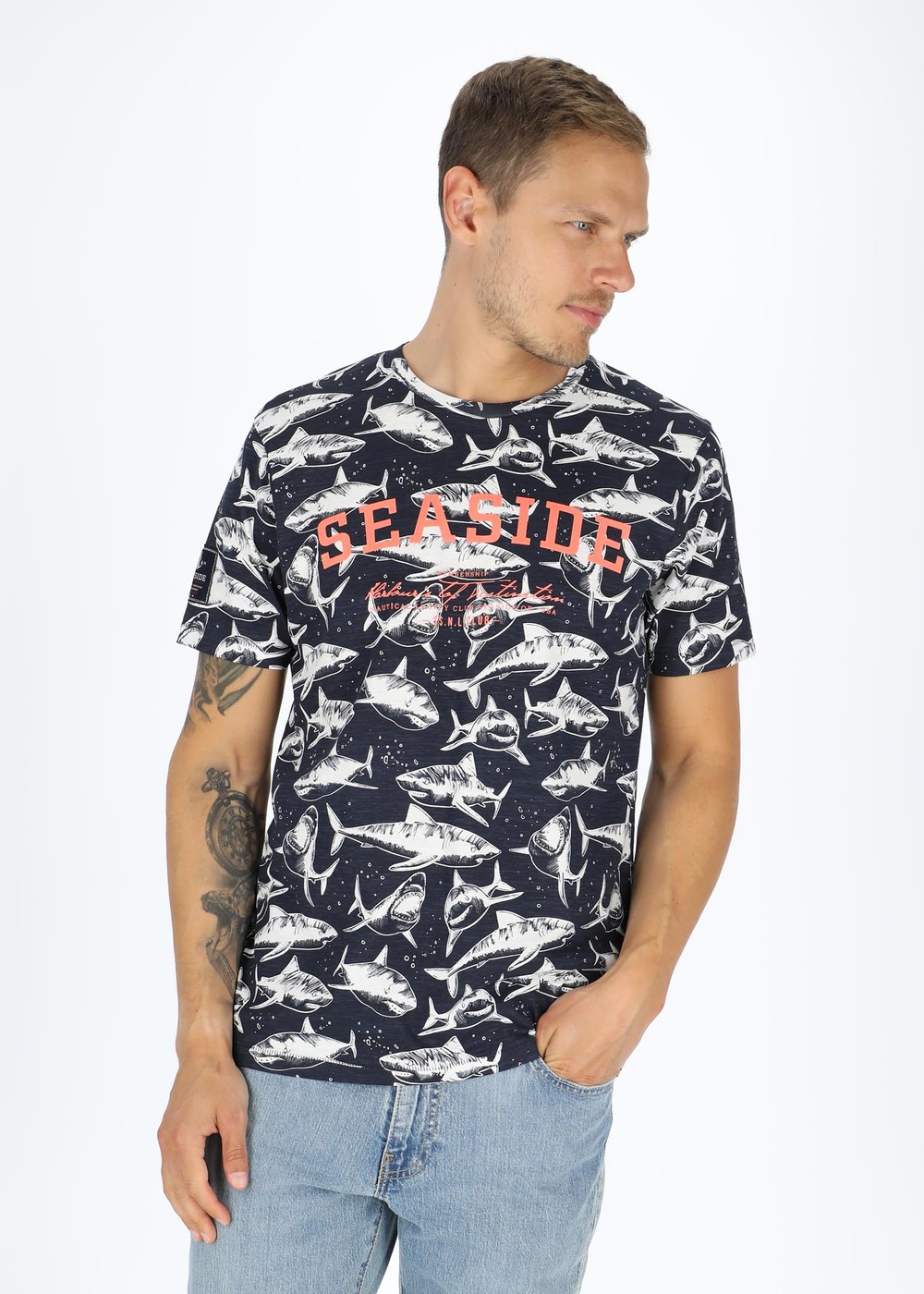 Ocean Tee, Navy Shark, L,  Strandkläder Ocean Tee, Navy Shark, L,  Strandkläder