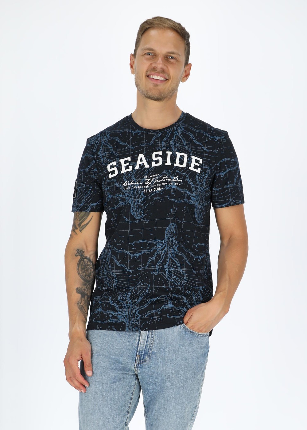 Ocean Tee, Navy Octupus, M,  Strandkläder Ocean Tee, Navy Octupus, M,  Strandkläder