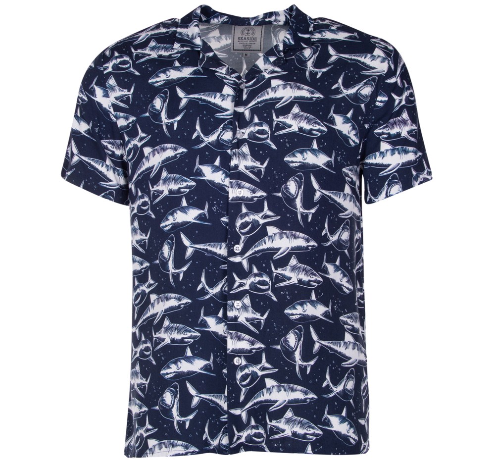 Bali Shirt S/S, Navy Shark, Xl,  Strandkläder