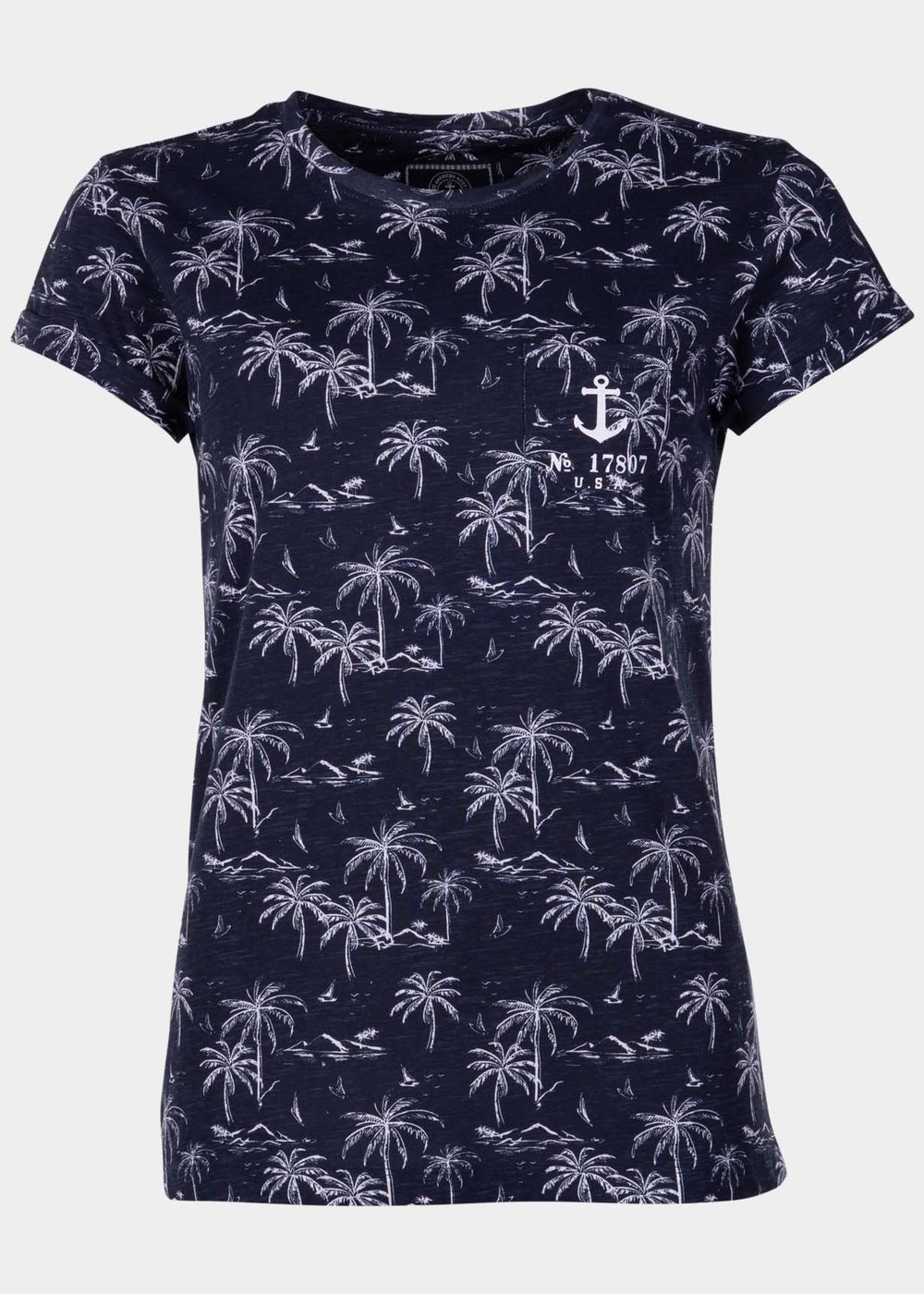 Miami Tee W, Navy Palm, 40,  Strandkläder Miami Tee W, Navy Palm, 40,  Strandkläder