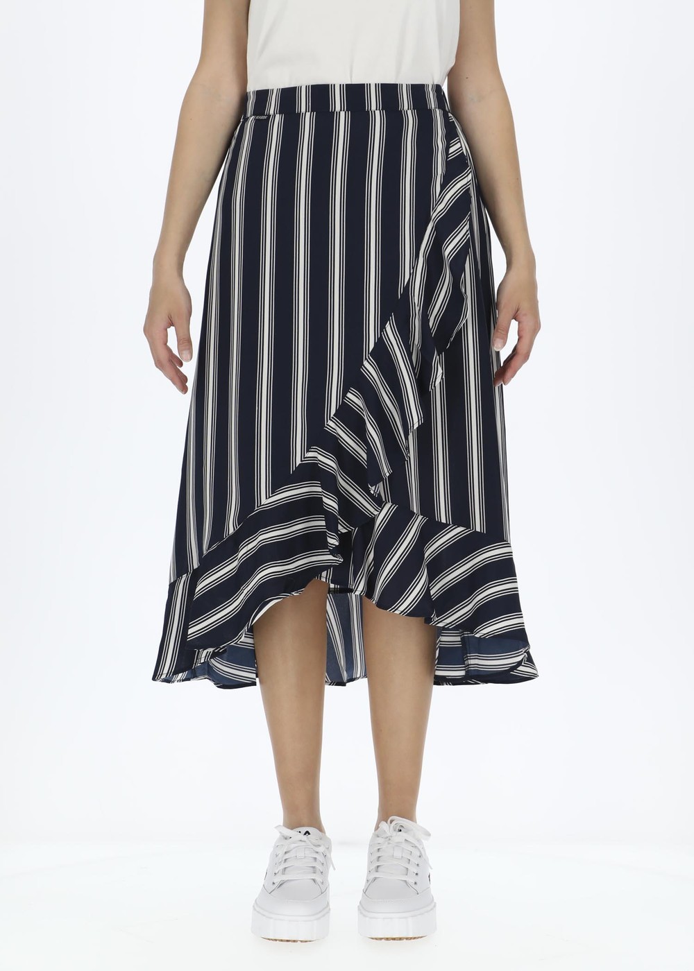 Sankt Claud Skirt W, Navy Stripe, 34,  Strandkläder