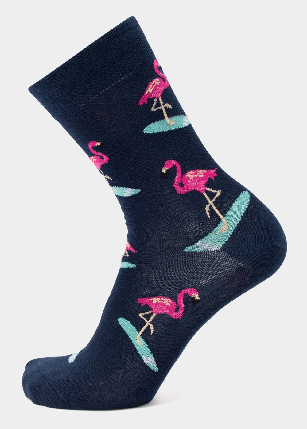 Tropical Sock Jr, Navy Surfing Flamingo, 31-35,  Bomullsstrumpor