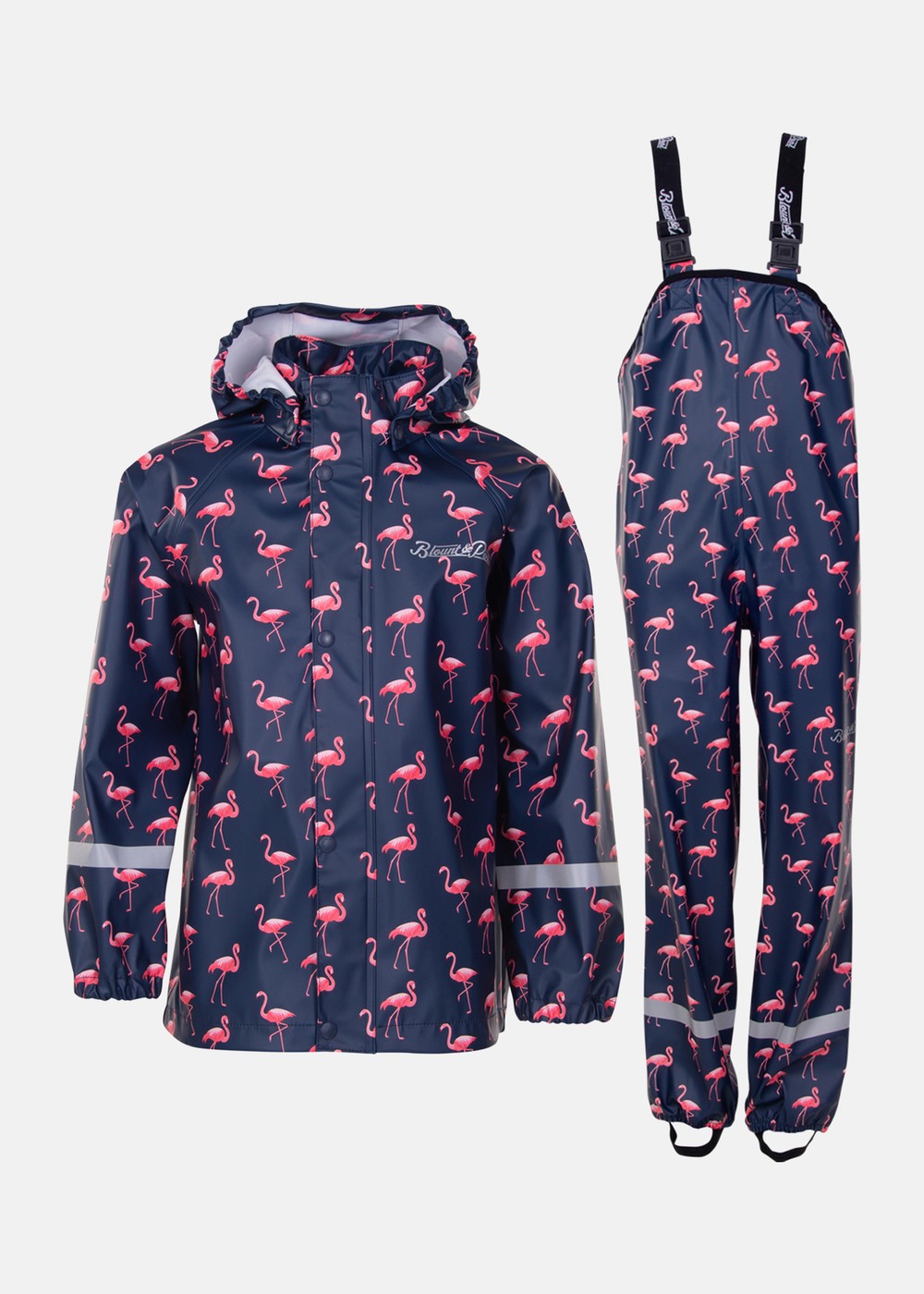 Monsoon Rain Set Jr, Navy Flamingo, 120,  Regnjackor