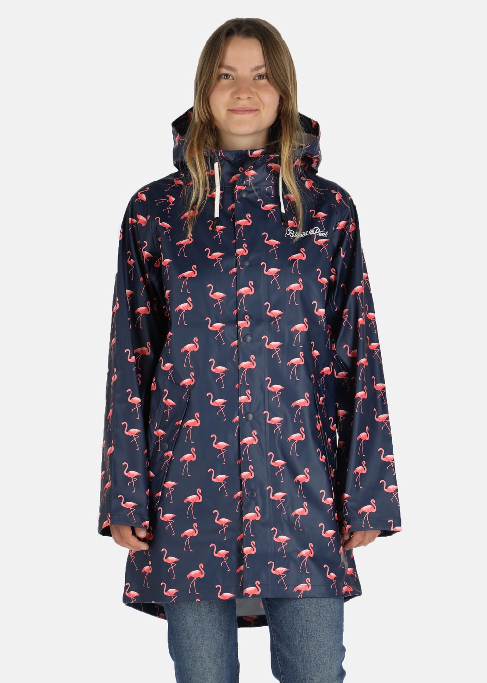Monsoon Rain Coat, Navy Flamingo, S,  Höstjackor