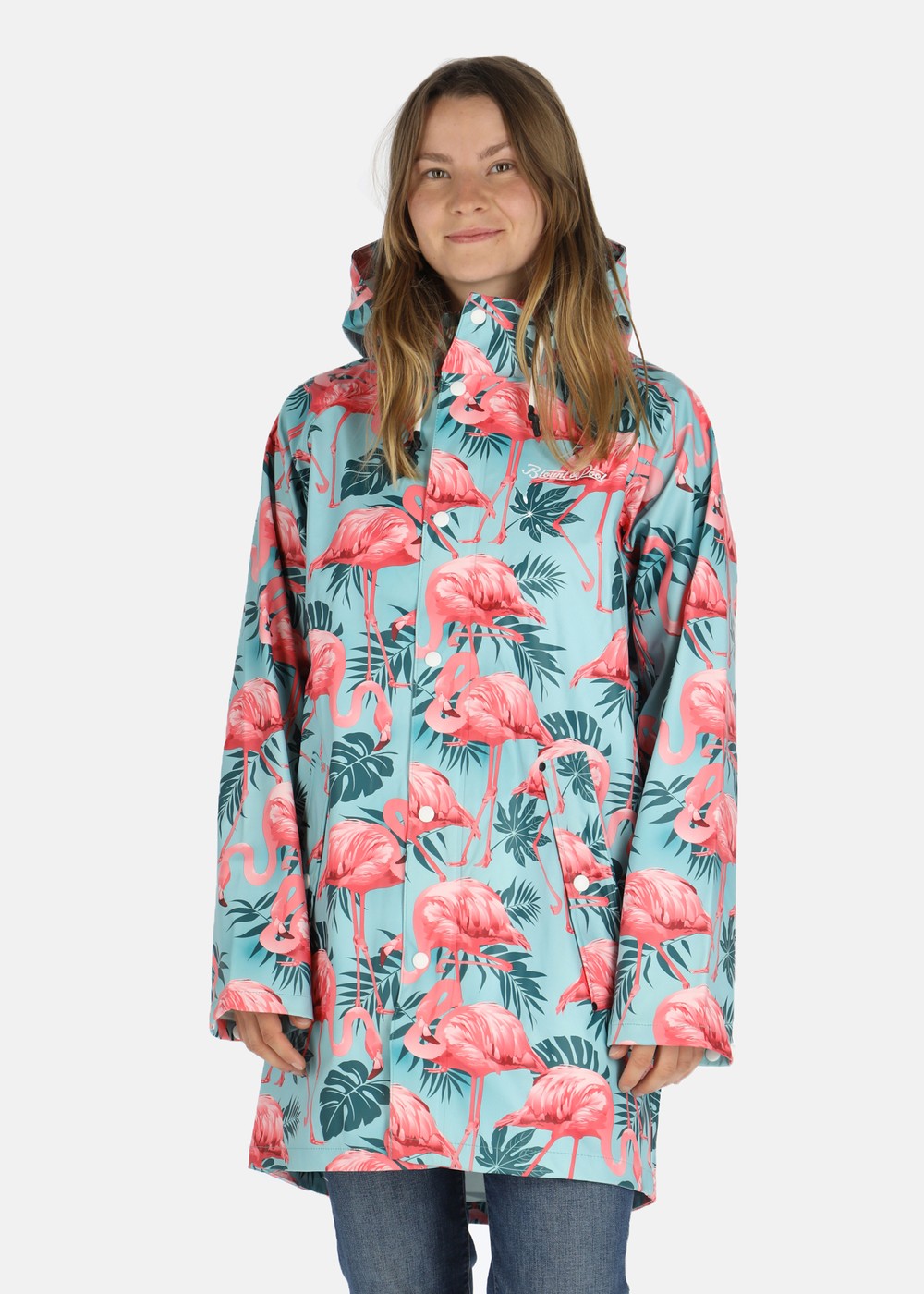 Monsoon Rain Coat, Turquoise Flamingo, Xxs,  Höstjackor