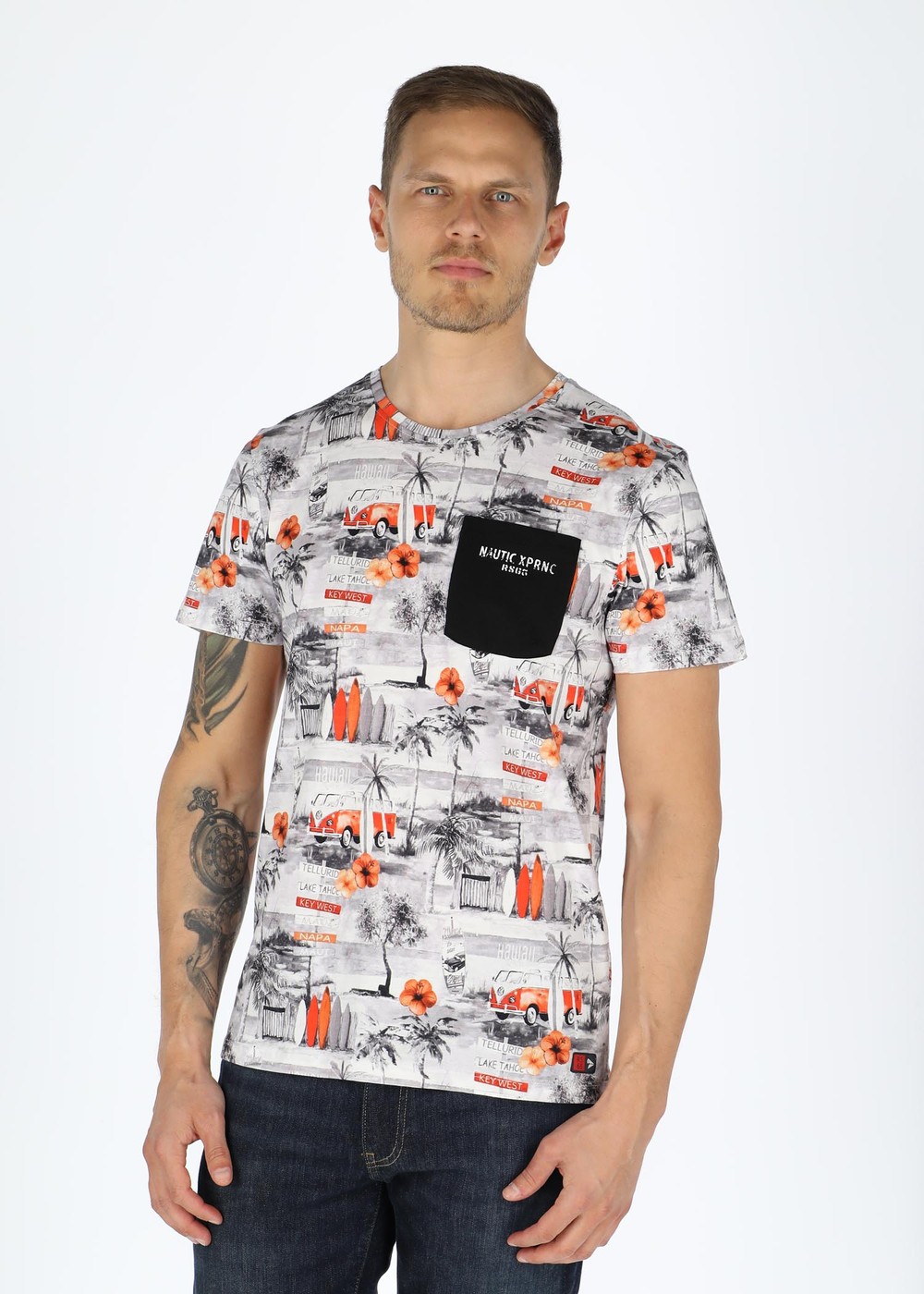 Maui Tee, White Aop, M,  Strandkläder Maui Tee, White Aop, M,  Strandkläder