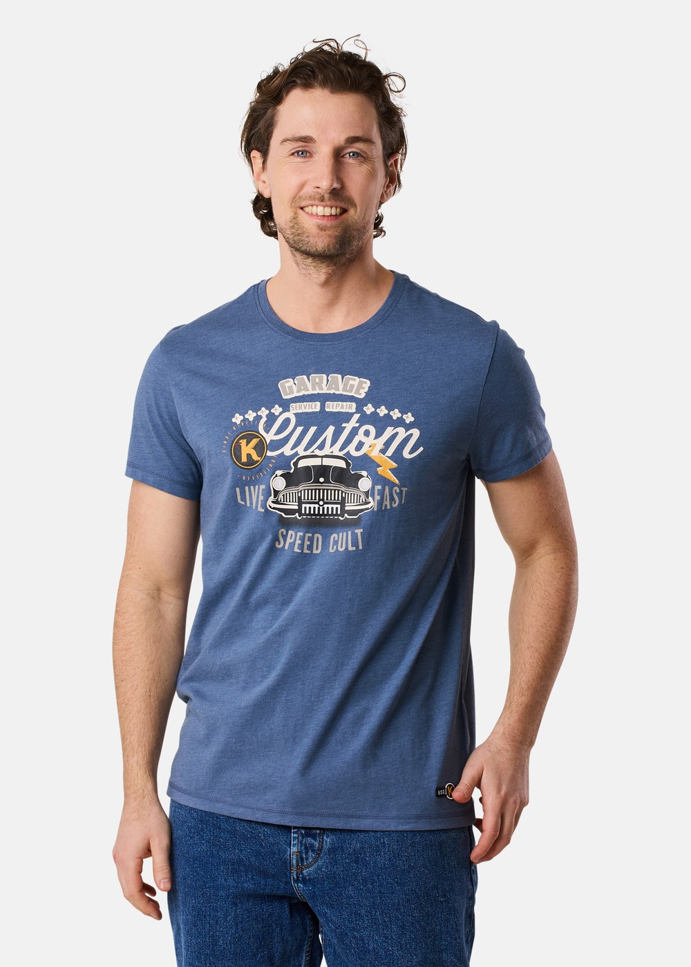 Custom Tee, Denim Blue Melange, Xl,  T-Shirts Custom Tee, Denim Blue Melange, Xl,  T-Shirts