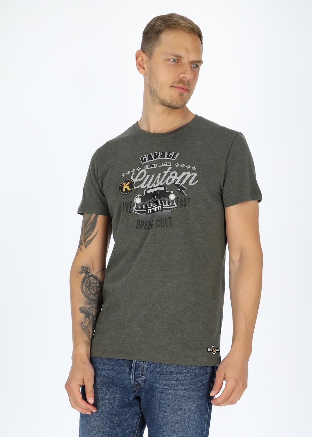 Custom Tee, Olive Melange, S,  T-Shirts Custom Tee, Olive Melange, S,  T-Shirts