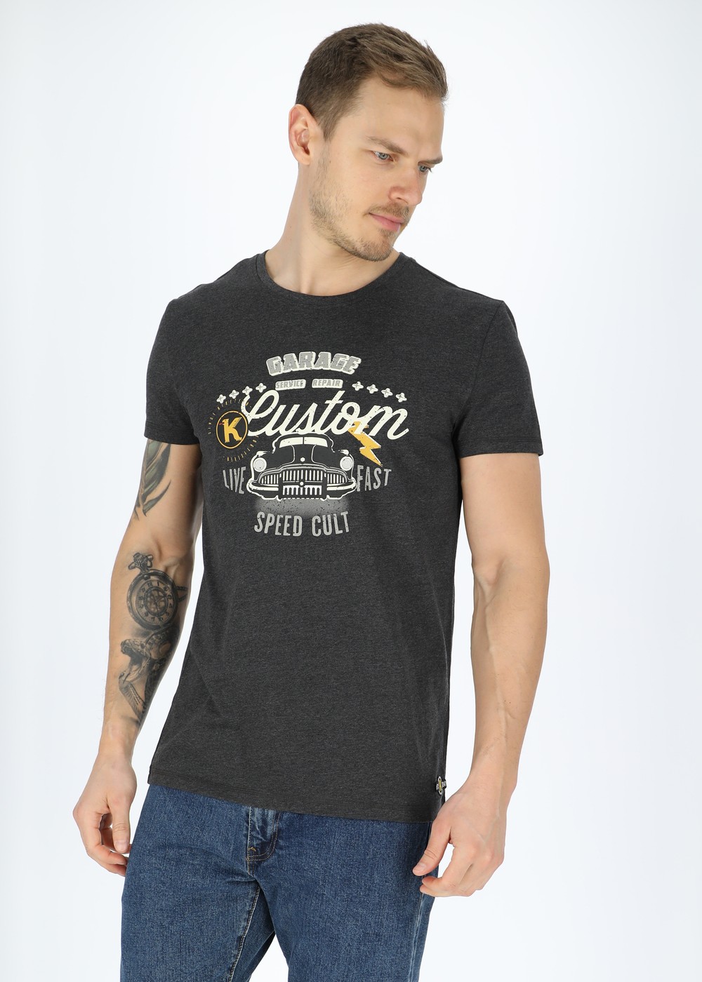 Custom Tee, Dk. Grey Melange, 4xl,  T-Shirts Custom Tee, Dk. Grey Melange, 4xl,  T-Shirts