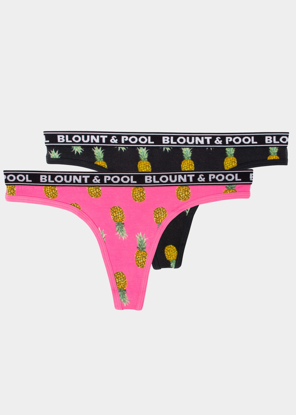 Tropical String 2p W, Black Pineapple/Pink Pineapple, Xs,  Trosor