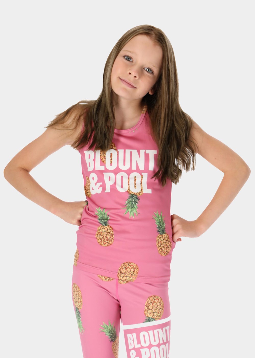 Aruba Singlet Jr Pink Pineapple 150  Strandkläder