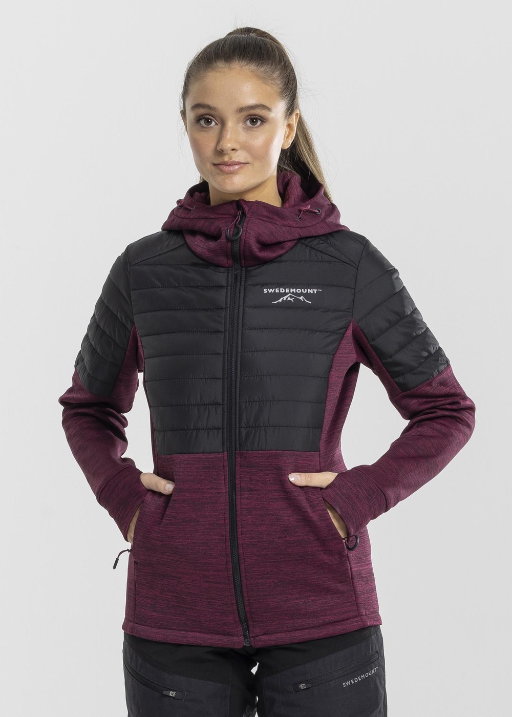 Lofoten Hybrid Jacket W, Burgundy Melange/Black, 48,  Jackor Lofoten Hybrid Jacket W, Burgundy Melange/Black, 48,  Jackor
