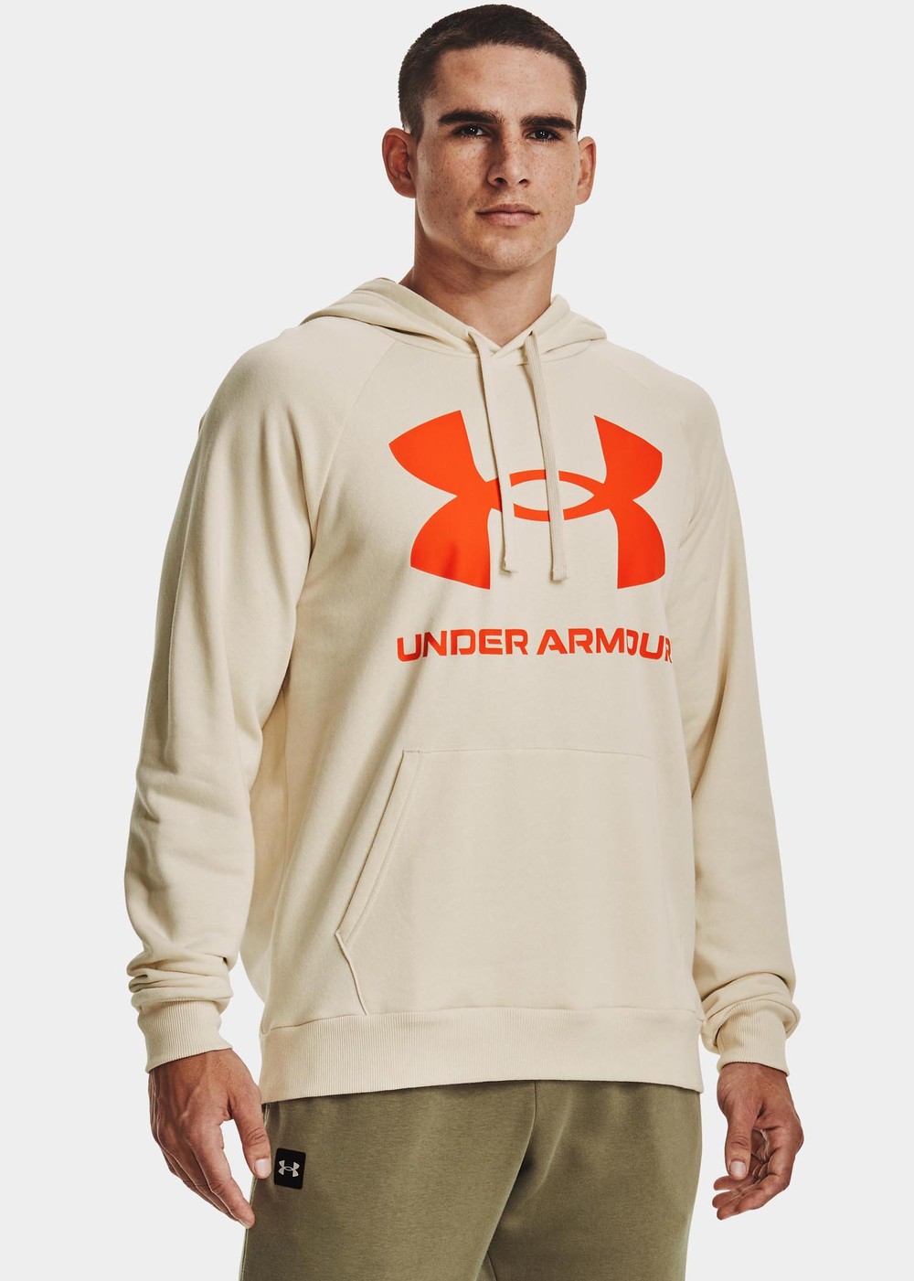 Ua Rival Fleece Big Logo Hd, Stone, S,  Hoodies