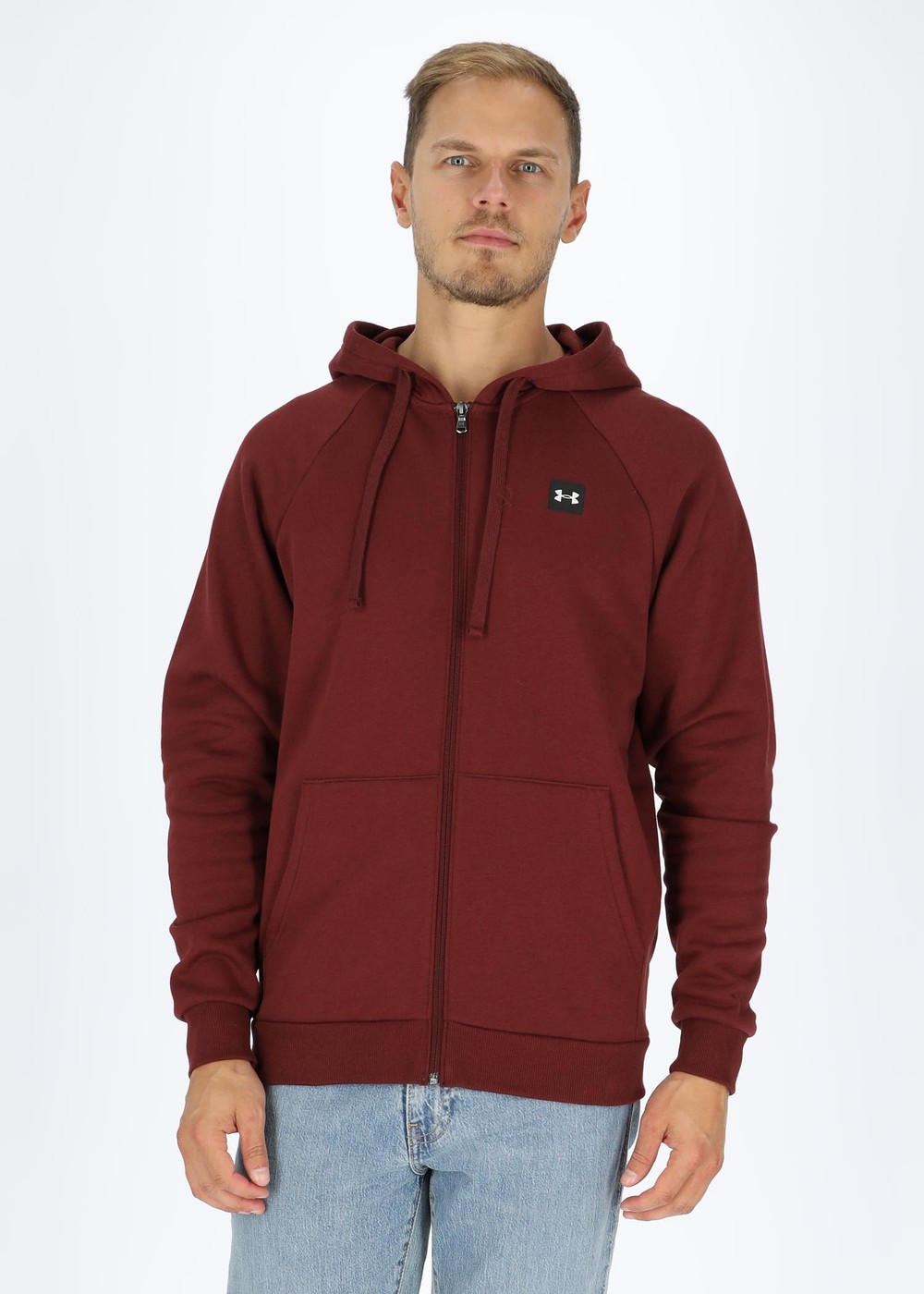 Ua Rival Fleece Fz Hoodie, Chestnut Red, Xl,  Hoodies