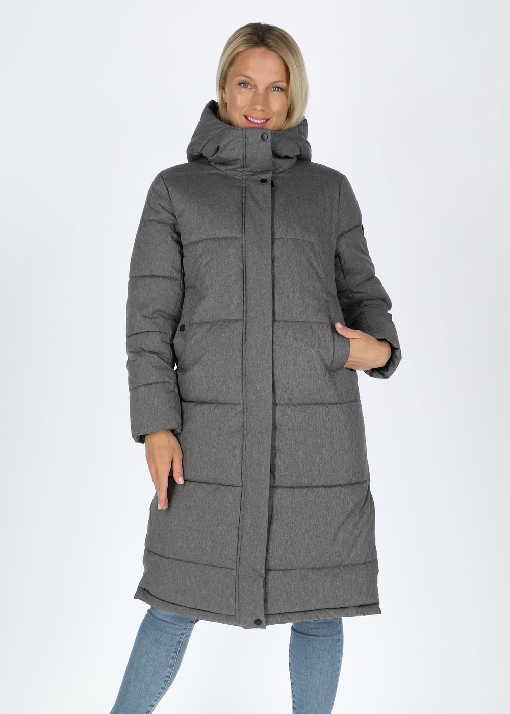 Manhattan Long Coat W, Grey Melange, 34,  Vinterjackor | Träningskläder//Herr//Aktivitet//Träningslinnen | Padelspecialisterna